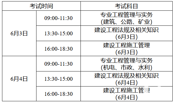 二级建造师执业资格报名考试时间安排通知